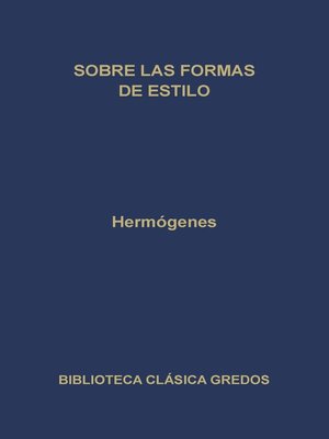 cover image of Sobre las formas de estilo